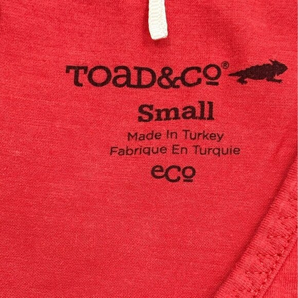 Toad & Co Midi Dress Red Short Sleeve Pocket Organic Cotton Modal Eco Size S - Picture 4 of 7